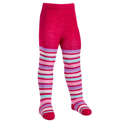 Baby Girls Designer Glittered Tights 1 Pair - Pink Stripes