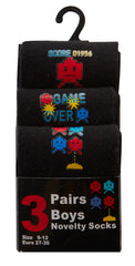 Boys Rubber Print Socks Black Video Games