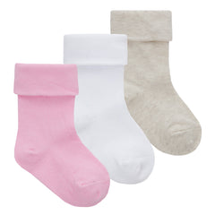 Baby Girls Turnover Socks Assorted 3 Pairs