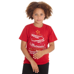 Kids Christmas Short Sleeved T-Shrit Red