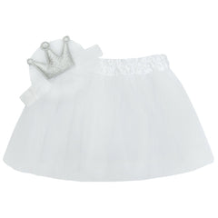 Baby Girls Queen Princess Headband Elastic Tutu Skirt Dress Set White