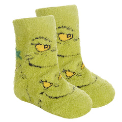 Girls Boys Unisex Fluffy Socks Cosy Novelty Grinch Themed Socks