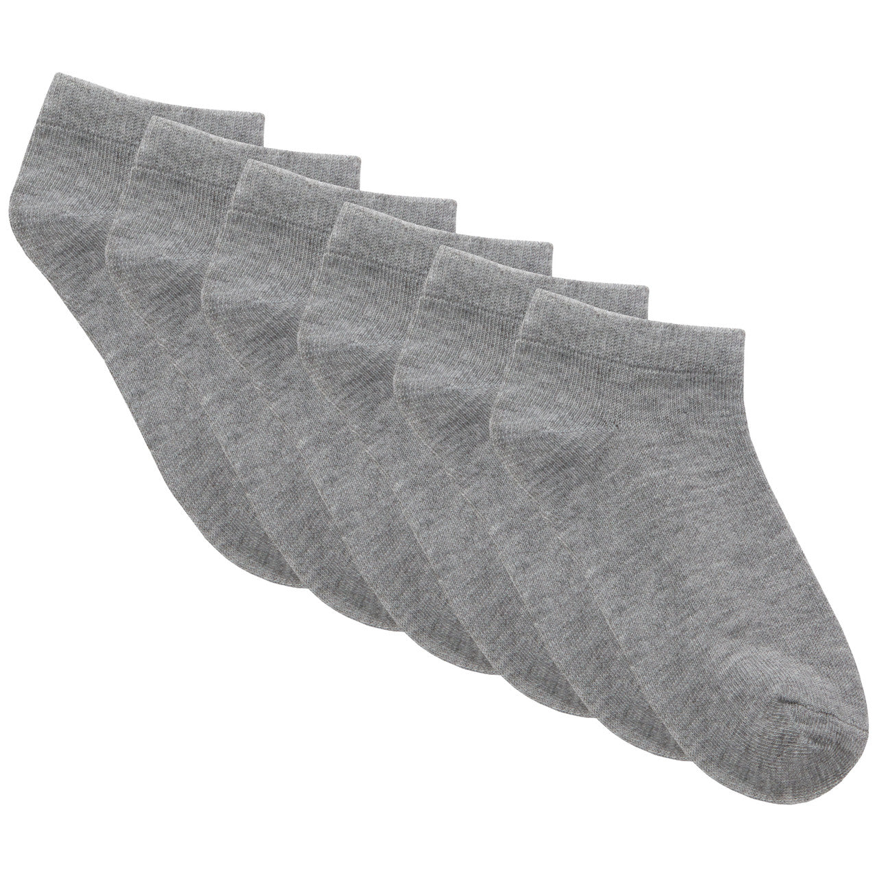 Kids Boys Girls 6 Pairs Plain Bamboo Trainer Liner Ankle Socks Grey