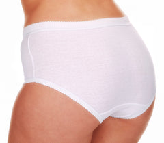 Women Cotton Briefs Knickers Underwear White 3 Pairs