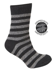 Boys Extreme Thermal Socks Striped With Grippers Tog 2.45 Black