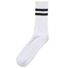 Mens Cotton Rich Sport Socks 3 Pairs White with Grey Stripe