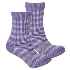 Girls Extreme Thermal Warm Winter Socks Striped Tog 2.45 Lilac