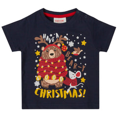 Baby Christmas Short Sleeved T-Shirt Navy