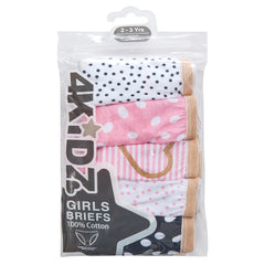 Girls Infant Novelty Design Briefs Knickers Underwear Black - 5 Pack