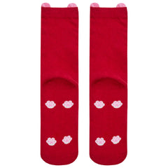 Womens Animals Cute Funny Odd Novelty Socks 1 Pair Cat Red