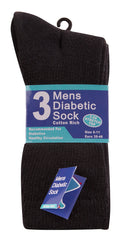 Mens Cushioned Diabetic Non Elastic Socks Black