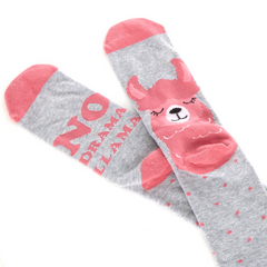 Womens Funny Slogan Novelty Mid Calf Socks Llama 1 Pair