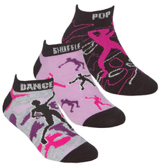 Girls Novelty Game Dance Trainer Liner Low Cut Ankle Socks Multipack