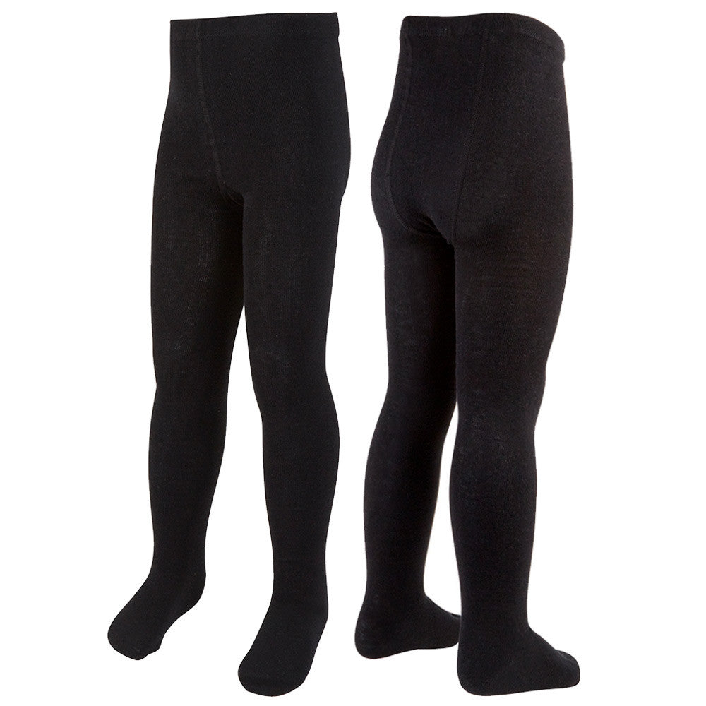 Girls Plain Back To School Tights Black - 3 Pairs