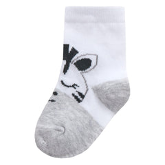 Baby's Unisex Cotton Rich Animal Socks 3 Pairs - Zebra