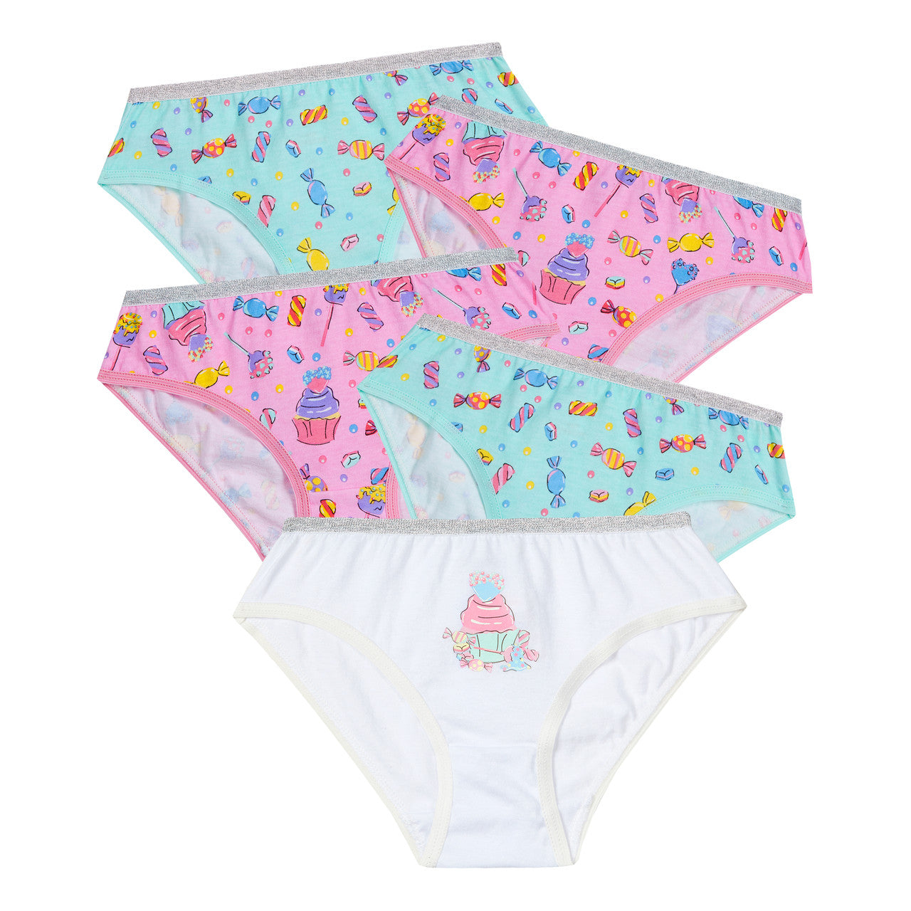 Girls Printed Knickers Briefs Underwear Set of 5 Sweets