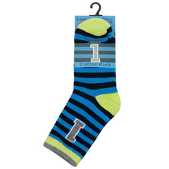 Boys Funny Novelty Socks Number Stripes