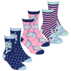 Girls Funky Novelty Design Socks Dolphin 3 Pairs