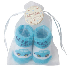 Newborn Babies Socks Booties With Cute Organza Gift Bag