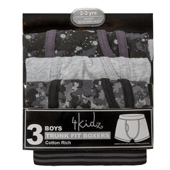 Boys 3 Pairs Boxer Trunks Underwear & 3 Pairs Socks Set