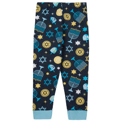 Infant Chanukah Long Sleeved Matching Pyjamas Family Lounge Sets Navy