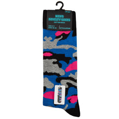 Mens Novelty Funky Socks Blue Camo