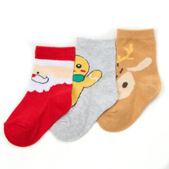 Baby Girls Boys Unisex Christmas Novelty Santa Claus Cotton Rich Socks - 3 Pairs