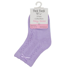 Baby Girls Cable Knit Socks 3 Pairs