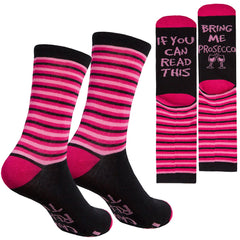 Womens Funny Slogan Design Mid Calf Socks Prosecco