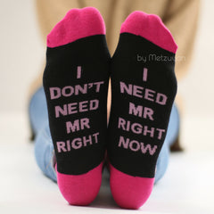 Womens Novelty Funny Slogan Socks Black Right