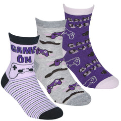 Girls Novelty Game Dance Mid-Calf Crew Socks 3 or 6 Pairs