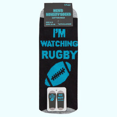 Mens 1 Pair Slogan Novelty Socks - Rugby