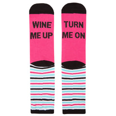 Womens Novelty Funny Slogan Socks Pink Wine