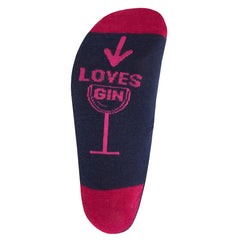 Womens Funny Slogan Design Mid Calf Socks Red Gin