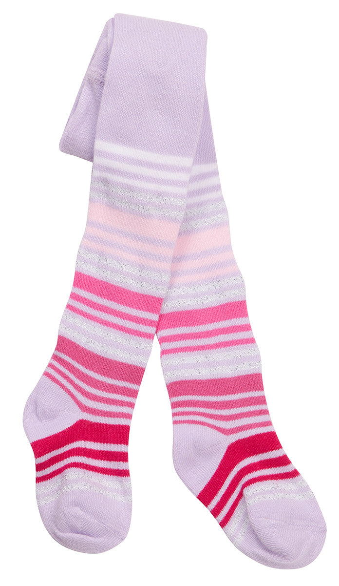 Baby Girls Stripe Printed Pattern Tights 1 Pair Lilac