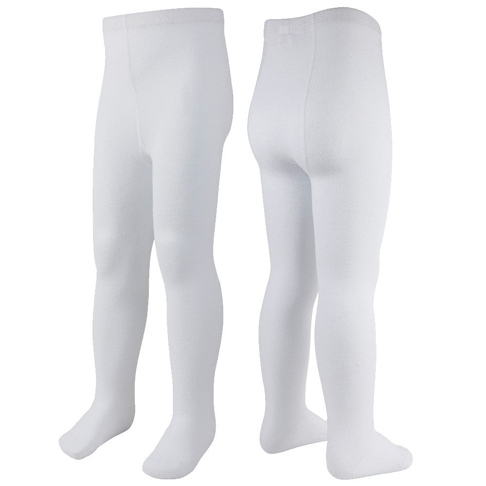 Girls Plain Back To School Tights White - 3 Pairs