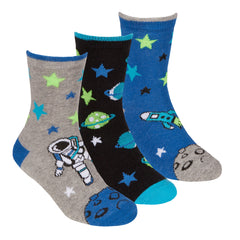 Boys Novelty Colourful Design Socks Space