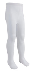 Girls Back To School Plain Tights White - 1 Pair