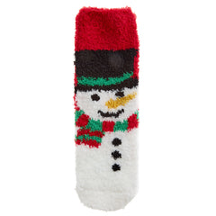 Kids Fluffy Christmas Socks Cosy Non Slip Socks with Grippers Snowman