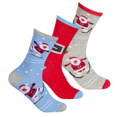 Womens 3 Pairs Novelty Christmas Mid Calf Socks