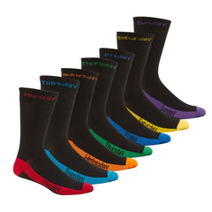 Mens 7 Pairs Days Of The Week Socks Multi - Stripe