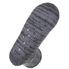 Mens Thermal Bed Anti Slip Slipper Lounge Chunky Socks Grey