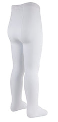 Girls Back To School Plain Tights White - 1 Pair