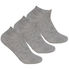 Womens Bamboo Viscose Plain Insert Low Cut Ankle Socks 3 Pairs