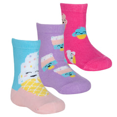 Baby Girls Ice Cream Novelty Socks 3 Pairs