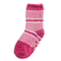 Baby Girls Fluffy Sherpa Fleece Slipper Socks with Non Slip Grippers Pink