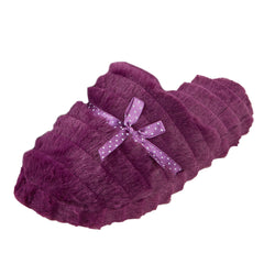 Womens Faux Fur Memory Foam Slippers Purple