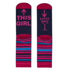 Womens Funny Novelty Slogan Design Mid Calf Socks