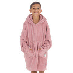 Boys Blush Pink Plain Oversized Blanket Fleece Hoodie with Pockets