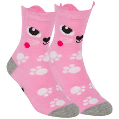 Girls 1 Pair Novelty Cartoon Design Socks Mouse Pink